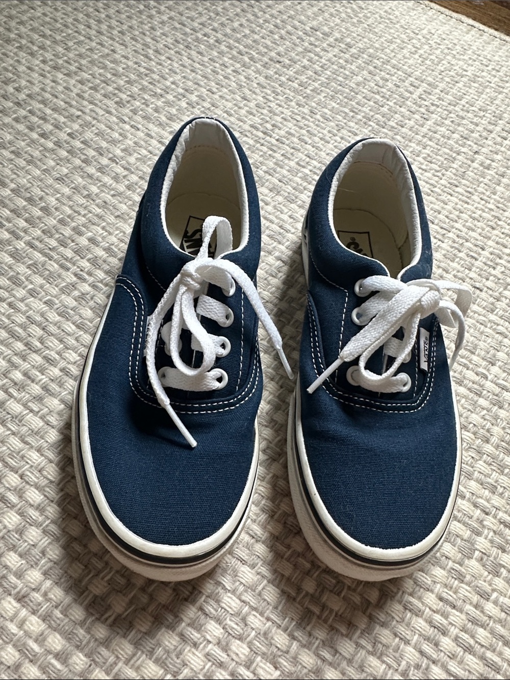 Vans Navy Canvas Low-Top Sneakers with White Laces